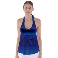 Blue Dot Babydoll Tankini Top by PhotoNOLA