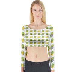 St Patrick S Day Background Symbols Long Sleeve Crop Top by Nexatart