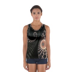 Fractal Black Pearl Abstract Art Women s Sport Tank Top  by Nexatart