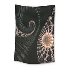 Fractal Black Pearl Abstract Art Small Tapestry