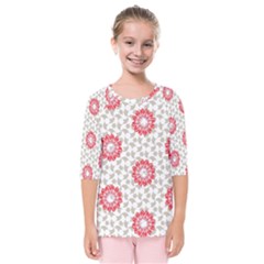 Stamping Pattern Fashion Background Kids  Quarter Sleeve Raglan Tee