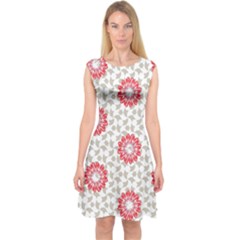 Stamping Pattern Fashion Background Capsleeve Midi Dress by Nexatart