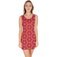 Pattern Abstract Floral Bright Sleeveless Bodycon Dress by Nexatart