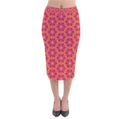 Pattern Abstract Floral Bright Velvet Midi Pencil Skirt by Nexatart