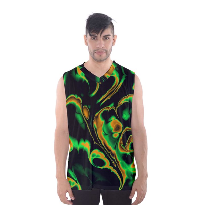 Glowing Fractal A Men s Basketball Tank Top