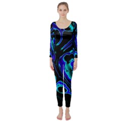 Glowing Fractal C Long Sleeve Catsuit by Fractalworld