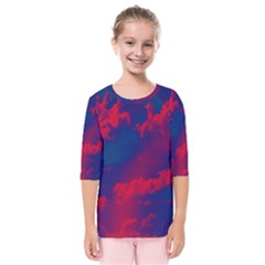 Sky Pattern Kids  Quarter Sleeve Raglan Tee