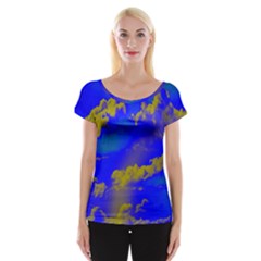 Sky Pattern Women s Cap Sleeve Top