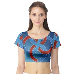 Svadebnik Symbol Slave Patterns Short Sleeve Crop Top (tight Fit) by Nexatart