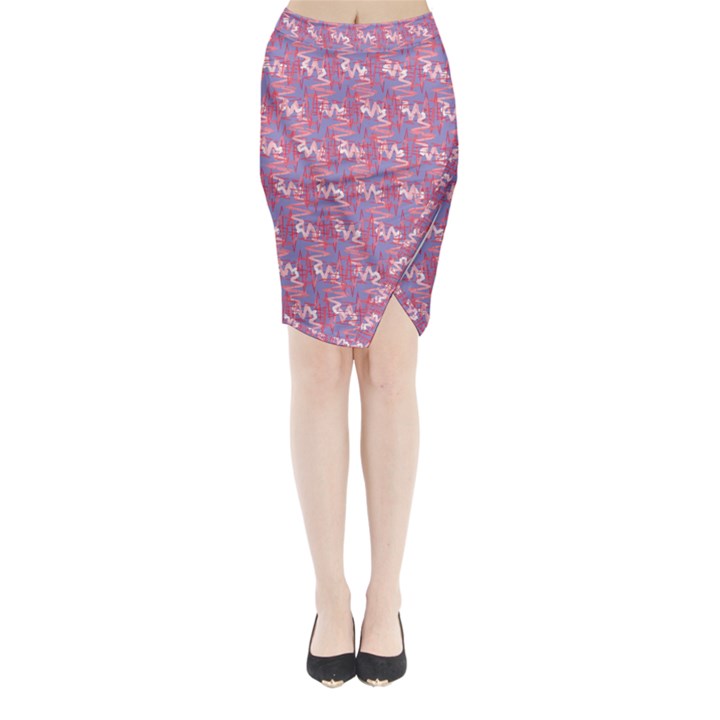 Pattern Abstract Squiggles Gliftex Midi Wrap Pencil Skirt