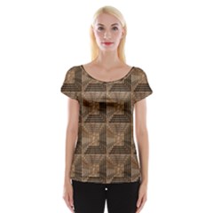 Collage Stone Wall Texture Women s Cap Sleeve Top by Nexatart