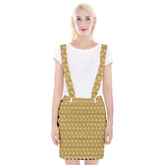 Wood Illustrator Yellow Brown Suspender Skirt by Nexatart