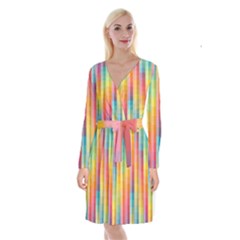 Background Colorful Abstract Long Sleeve Velvet Front Wrap Dress by Nexatart