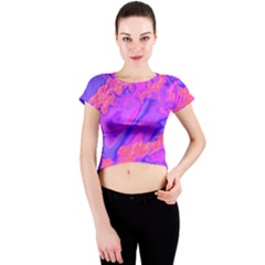 Sky Pattern Crew Neck Crop Top by Valentinaart