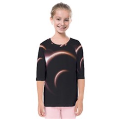 Planet Space Abstract Kids  Quarter Sleeve Raglan Tee