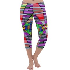 Art Vanishing Point Vortex 3d Capri Yoga Leggings by Nexatart