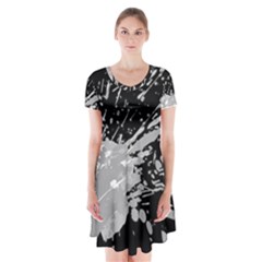 Art About Ball Abstract Colorful Short Sleeve V-neck Flare Dress by Nexatart