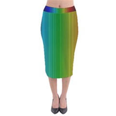 Spectrum Colours Colors Rainbow Velvet Midi Pencil Skirt by Nexatart