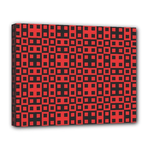 Abstract Background Red Black Canvas 14  X 11  by Nexatart