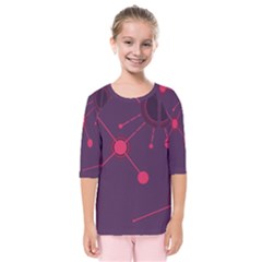 Abstract Lines Radiate Planets Web Kids  Quarter Sleeve Raglan Tee