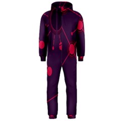 Abstract Lines Radiate Planets Web Hooded Jumpsuit (men)  by Nexatart