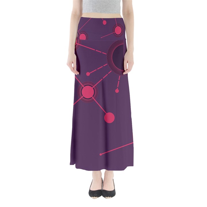 Abstract Lines Radiate Planets Web Maxi Skirts