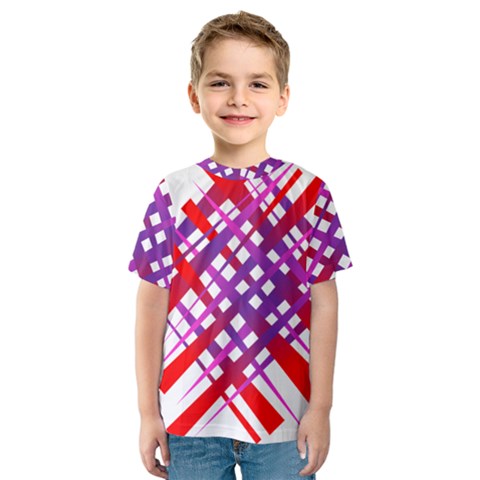 Chaos Bright Gradient Red Blue Kids  Sport Mesh Tee by Nexatart