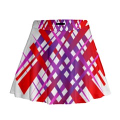 Chaos Bright Gradient Red Blue Mini Flare Skirt by Nexatart