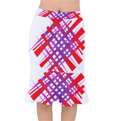 Chaos Bright Gradient Red Blue Mermaid Skirt