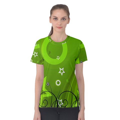 Art About Ball Abstract Colorful Women s Cotton Tee by Nexatart