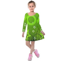 Art About Ball Abstract Colorful Kids  Long Sleeve Velvet Dress by Nexatart