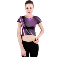 Fractal Mathematics Abstract Crew Neck Crop Top by Nexatart