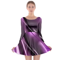 Fractal Mathematics Abstract Long Sleeve Skater Dress by Nexatart