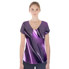 Fractal Mathematics Abstract Short Sleeve Front Detail Top by Nexatart