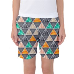 Abstract Geometric Triangle Shape Women s Basketball Shorts by Nexatart