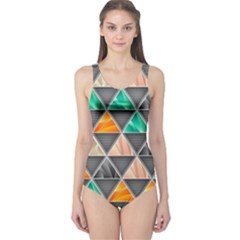 Abstract Geometric Triangle Shape One Piece Swimsuit by Nexatart