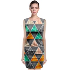 Abstract Geometric Triangle Shape Classic Sleeveless Midi Dress by Nexatart