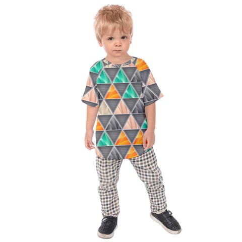 Abstract Geometric Triangle Shape Kids  Raglan Tee by Nexatart