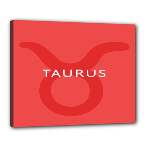 Zodizc Taurus Red Canvas 20  X 16  by Mariart