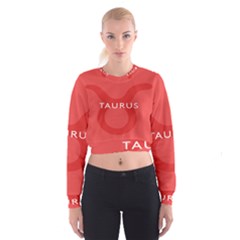 Zodizc Taurus Red Cropped Sweatshirt by Mariart