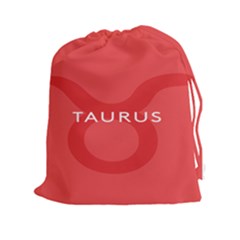 Zodizc Taurus Red Drawstring Pouches (xxl) by Mariart