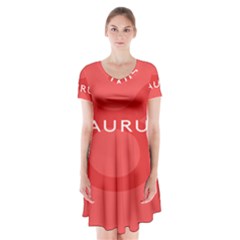 Zodizc Taurus Red Short Sleeve V-neck Flare Dress by Mariart