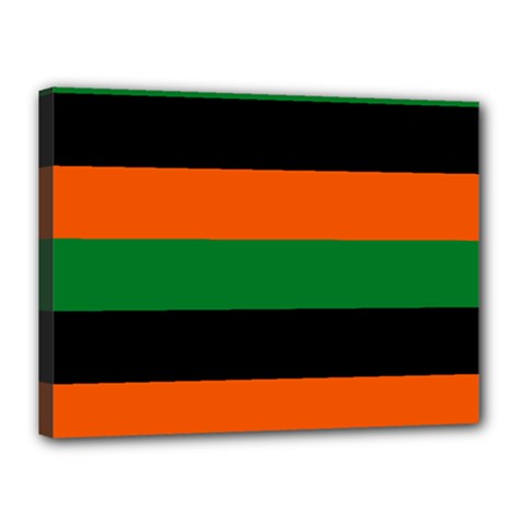 Color Green Orange Black Canvas 16  X 12  by Mariart