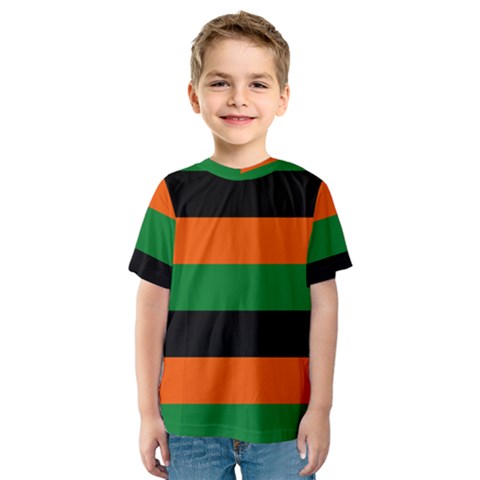 Color Green Orange Black Kids  Sport Mesh Tee by Mariart