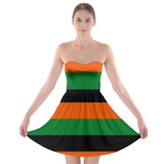 Color Green Orange Black Strapless Bra Top Dress by Mariart