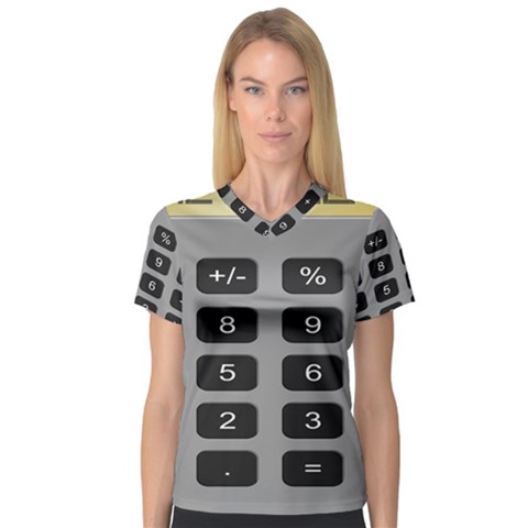 Calculator Women s V-neck Sport Mesh Tee by Mariart