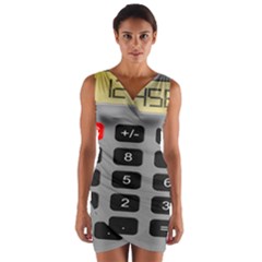 Calculator Wrap Front Bodycon Dress by Mariart