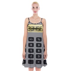 Calculator Spaghetti Strap Velvet Dress by Mariart