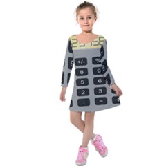 Calculator Kids  Long Sleeve Velvet Dress by Mariart