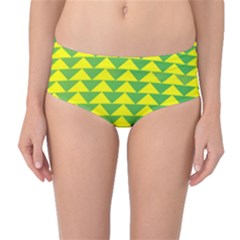 Arrow Triangle Green Yellow Mid-waist Bikini Bottoms by Mariart